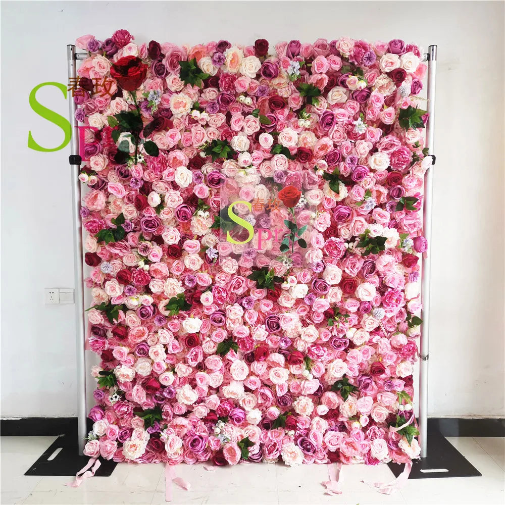 SPR Wedding Decoration Backdrop Silk  pink Rose Home Decor Blush Artificial Flower Wall