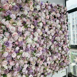 SPR Bridal Bouquet Fabric Back Blue Flower Wedding Decor Backdrop Flowerwall Artificial Decoration Custom Floral Wall Panels - 1*1foot / SPR-FW221217-15