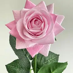 High Quality Real Touch Single Rose Realistic Artificial Moisturizing Rose Flowers for Table - 44cm(17.32in) / 04-Light Pink
