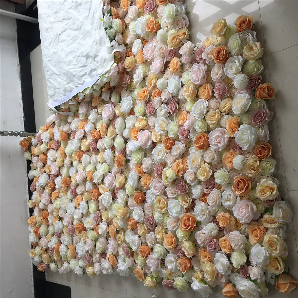 SPR Bridal Bouquet Wholesale Custom White Pink Wedding Supplies Decoration Rose Backdrop Silk Artificial Decorative Flower Wall