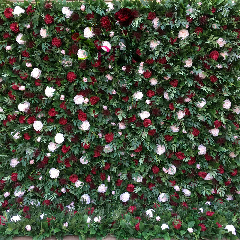 SPR Rolled Flower Wall Silk Flower Cloth Silk Structure Material Wedding Stage Backdrop Artificial Flowers Wall for Salon Wall
