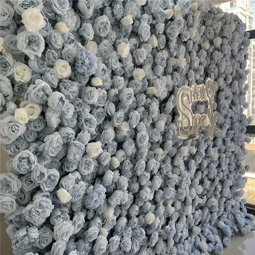SPR Bridal Bouquet Fabric Back Blue Flower Wedding Decor Backdrop Flowerwall Artificial Decoration Custom Floral Wall Panels