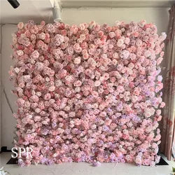 SPR Flowerwall Backdrop Silk Fabric Curtain Cloth Floral 3D Roll up Flower Wall for Wedding Birthday Party Carnival Photo Back - 1*1m(3.28*3.28ft) / SPR-FW2386-13
