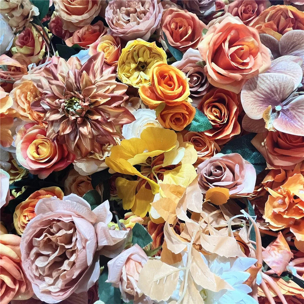 SPR New Designs 7D Artificial Bridal Bouquet Decorative Flower Wall Panels for Indoor Home Wedding Backdrop Decor