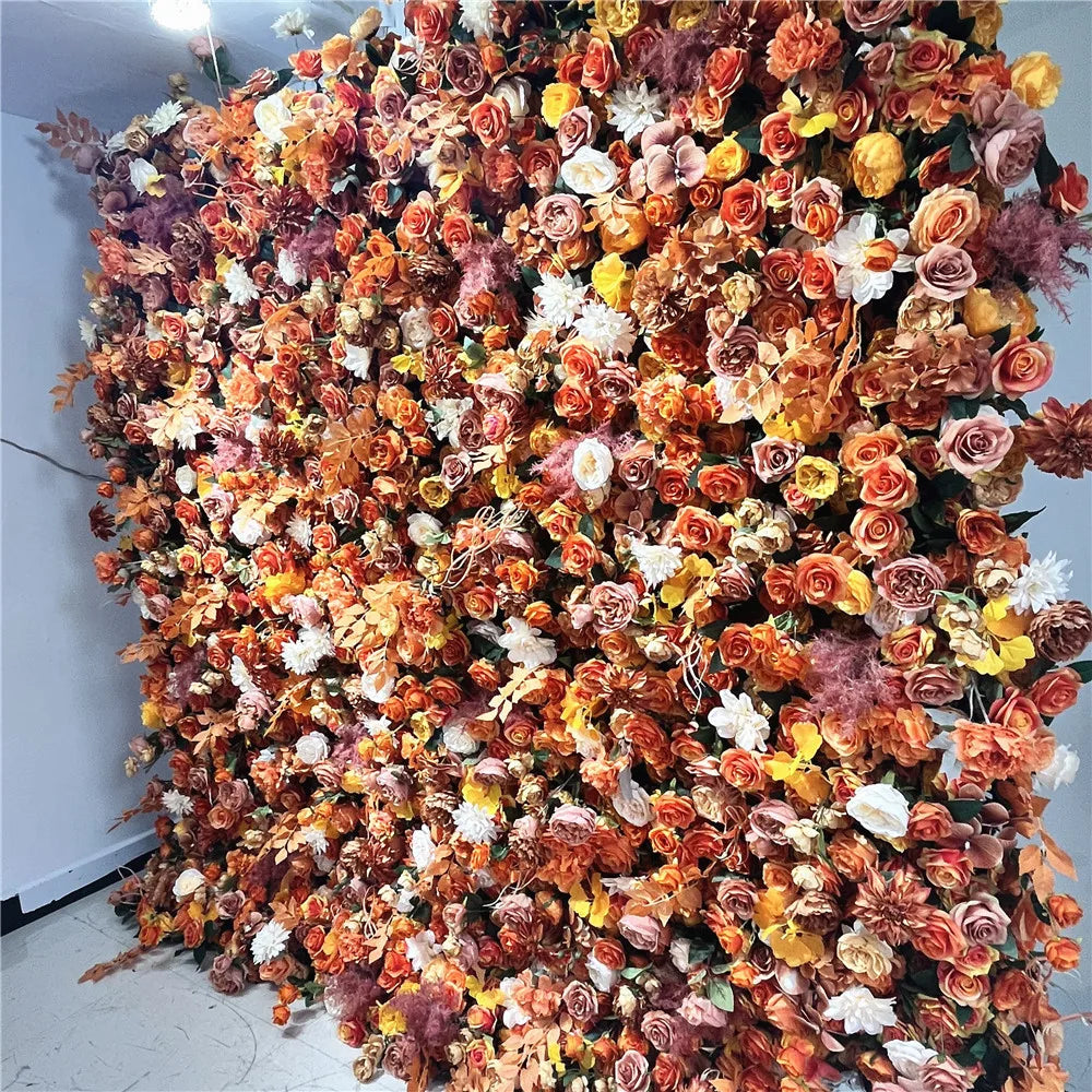 SPR New Designs 7D Artificial Bridal Bouquet Decorative Flower Wall Panels for Indoor Home Wedding Backdrop Decor