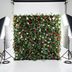 SPR Wholesale Custom Green Plant Leaf Wedding Supplies Decoration Rose Backdrop Silk Artificial Decorative Flower Wall - SPR-FW21910-1