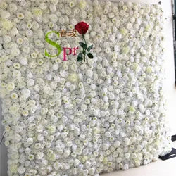 SPR Bridals Bouquet Wedding Supplies Home Floral Decoration Rose Hydrangea Silk Artificial Decorative Flower Wall Backdrop - 50*50cm(19.69*19.69in) / SPR-FW21815-1