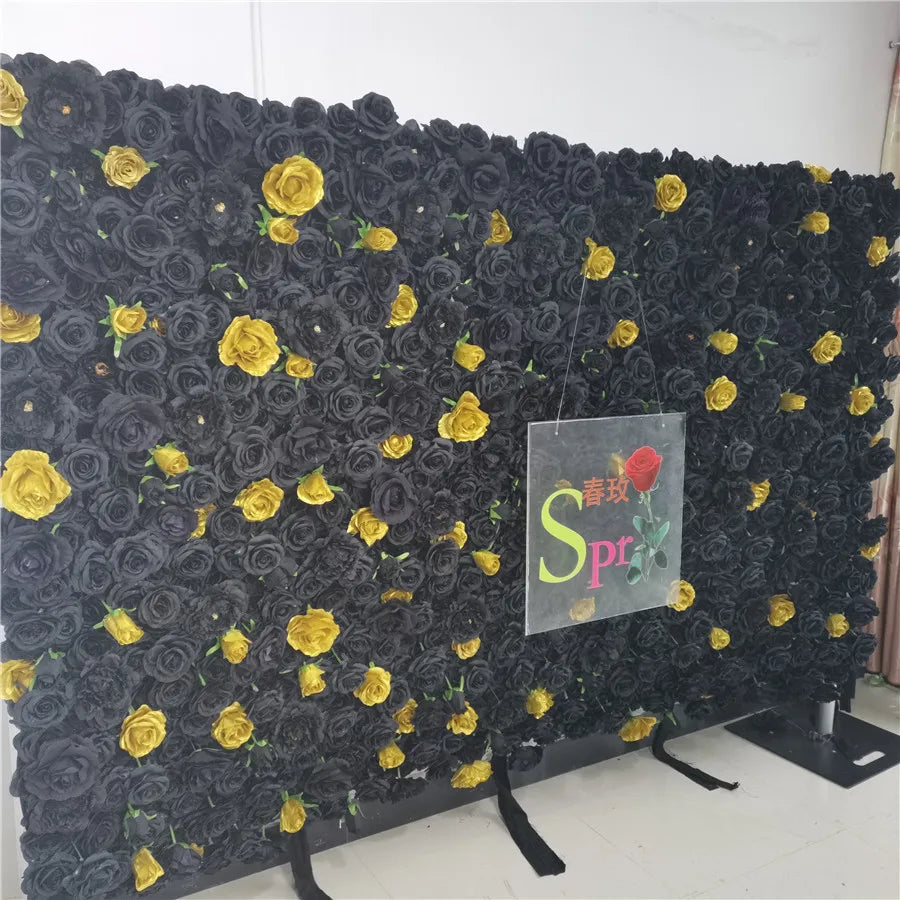 SPR Flores Artificiais Restaurant and Wedding Ceremony Events Fabric Artificial Red Rose Decorative 3d Wall Panel