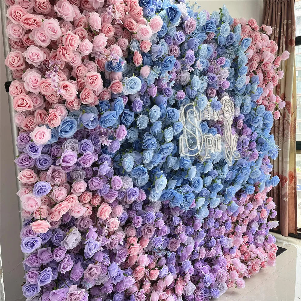 SPR Bridal Bouquet Silk Rose Panel Artificial Decoration Flower Wall for Wedding Party Baby Shower Backdrop Hair Salon Wall