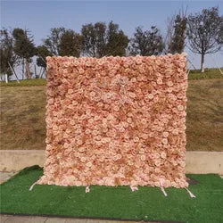 SPR Flores Artificiais Restaurant and Wedding Ceremony Events Fabric Artificial Flower Wall Rose Decorative 3d  Wall Panel - 1*1m(3.28*3.28ft) / SPR-FW2238-3