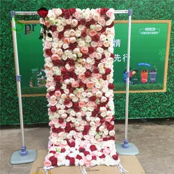 SPR Rose Wall Artificial Silk Rose 3D Flower Wall Background Party Decor Wall - 1*1M(3.28*3.28ft) / SPR-FW2098-7