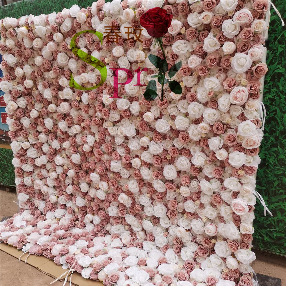 SPR Hot Selling Artificial Decorative Flower Wall Panel for Wedding Party Birthday Decor Backdrop Wall