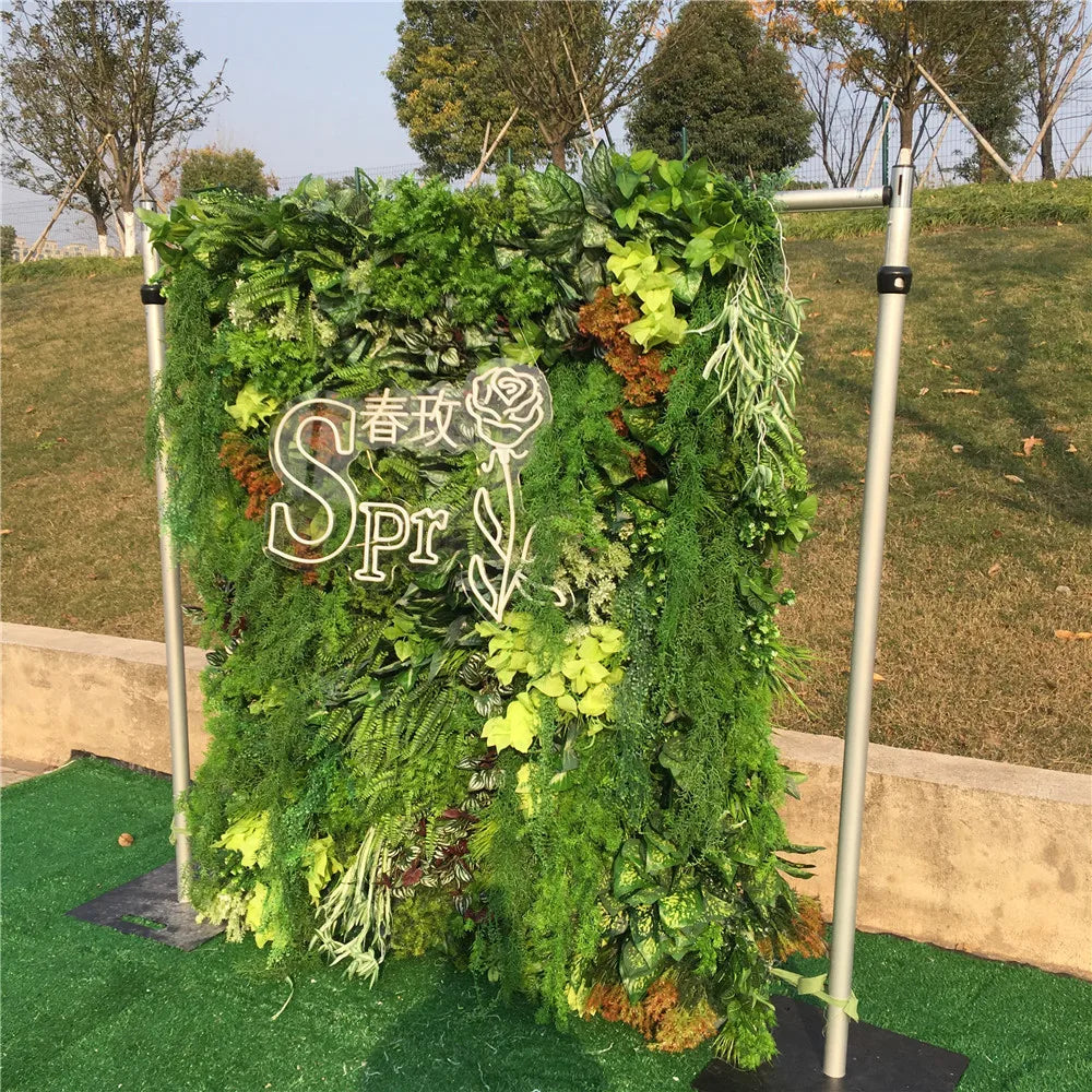 SPR High Quality Eco-Friendly 5D Red Rose Greenery Silk Flower Backdrop Wedding Decoration Wall for Halloween Christmas New Year
