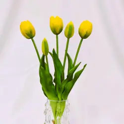2026 New Arrival Real Touch Tulips Flowers 40cm Soft Rubber White PinK Artificial Flower for Home Wedding Decoration - 40CM(15.75in) / 02-Yellow