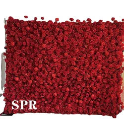 SPR Hot Sale Artificial Wedding Decoration Mix pink Purple  7D High Quality Flower Walls Fabric Back Roll up Style Wall - SPR-FW22726-12