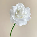 High Quality Wholesale Autumn Artificial Single Rose Real Touch Roses Flower for Table Centerpiece Wedding Decoration - 25CM(9.84in) / 01-White
