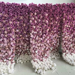 SPR Wholesale Custom White Baby Breath Wedding Rose Supplies Decoration Rose Backdrop Silk Artificial Decorative Flower Wall - SPR-FW221130-7