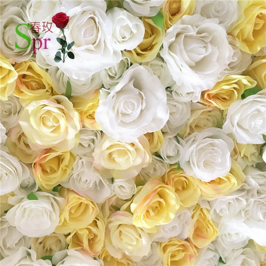 SPR Professional Modern Simple Roll up Fabric Silk Cloth Base Artificial Wedding Roses Wall Decoration