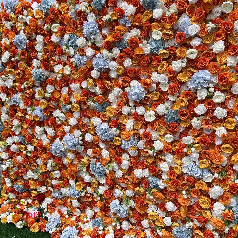 SPR Modern Square Roll up Silk Artificial Flower Wall Cloth Base with Customizable Color for Wedding Backdrop Decor