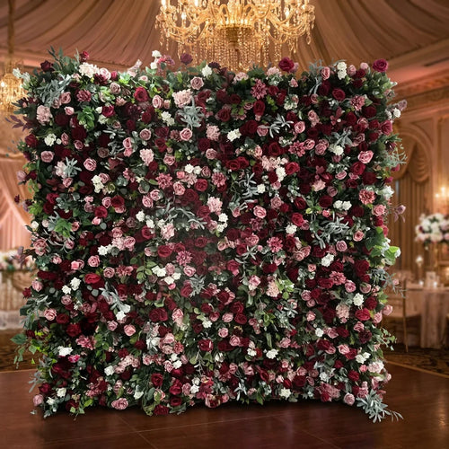 SPR 7D Roll up Handmade Custom Size Color Artificial Floral Wall Greenery with Hydrangea Rose Lotus Wedding Backdrop Panel