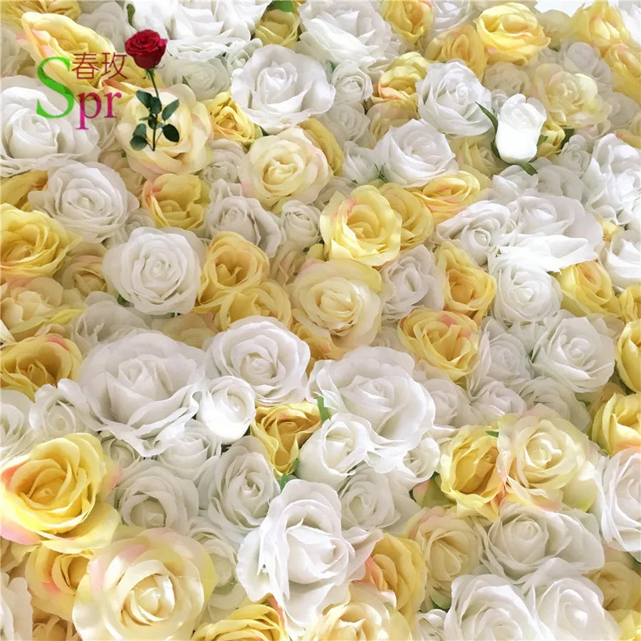 SPR Professional Modern Simple Roll up Fabric Silk Cloth Base Artificial Wedding Roses Wall Decoration