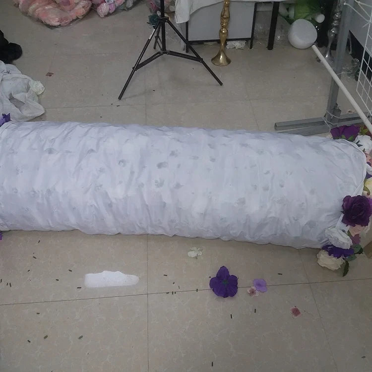 SPR Factory Supply Backdrop Baby White Can Roll up Artificial Flowers Wall Wedding Decor