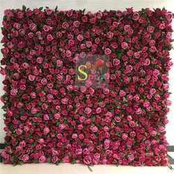 SPR Handmade Realistic Roll-Up Artificial Flower Wall 5D Design Black Peony Rose Hydrangea Wedding Backdrop Decoration - 1*1M(3.28*3.28ft) / SPR-FW211230-7
