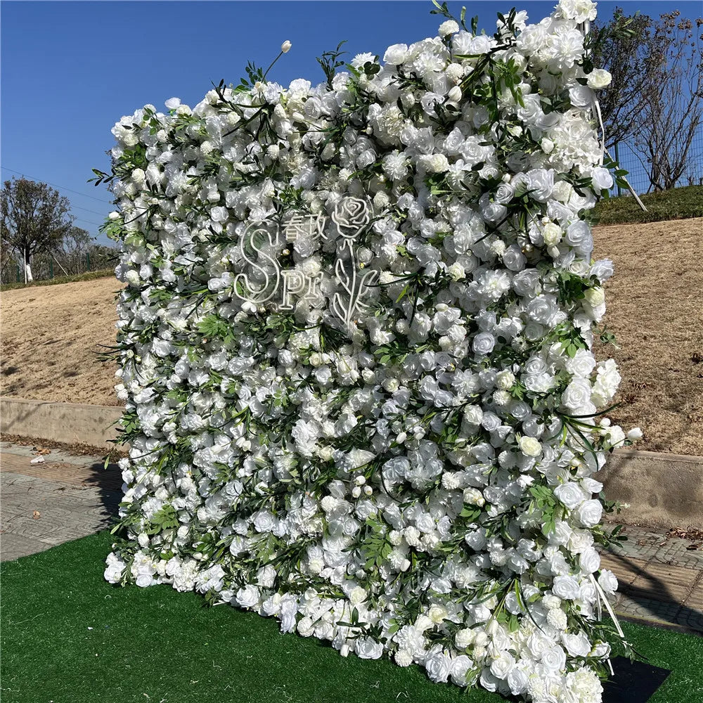 SPR Bridal Bouquet 5D Artificial Silk Flower & Fabric Back Wall Panels for Indoor Wedding Christmas & Back to School Home Decor
