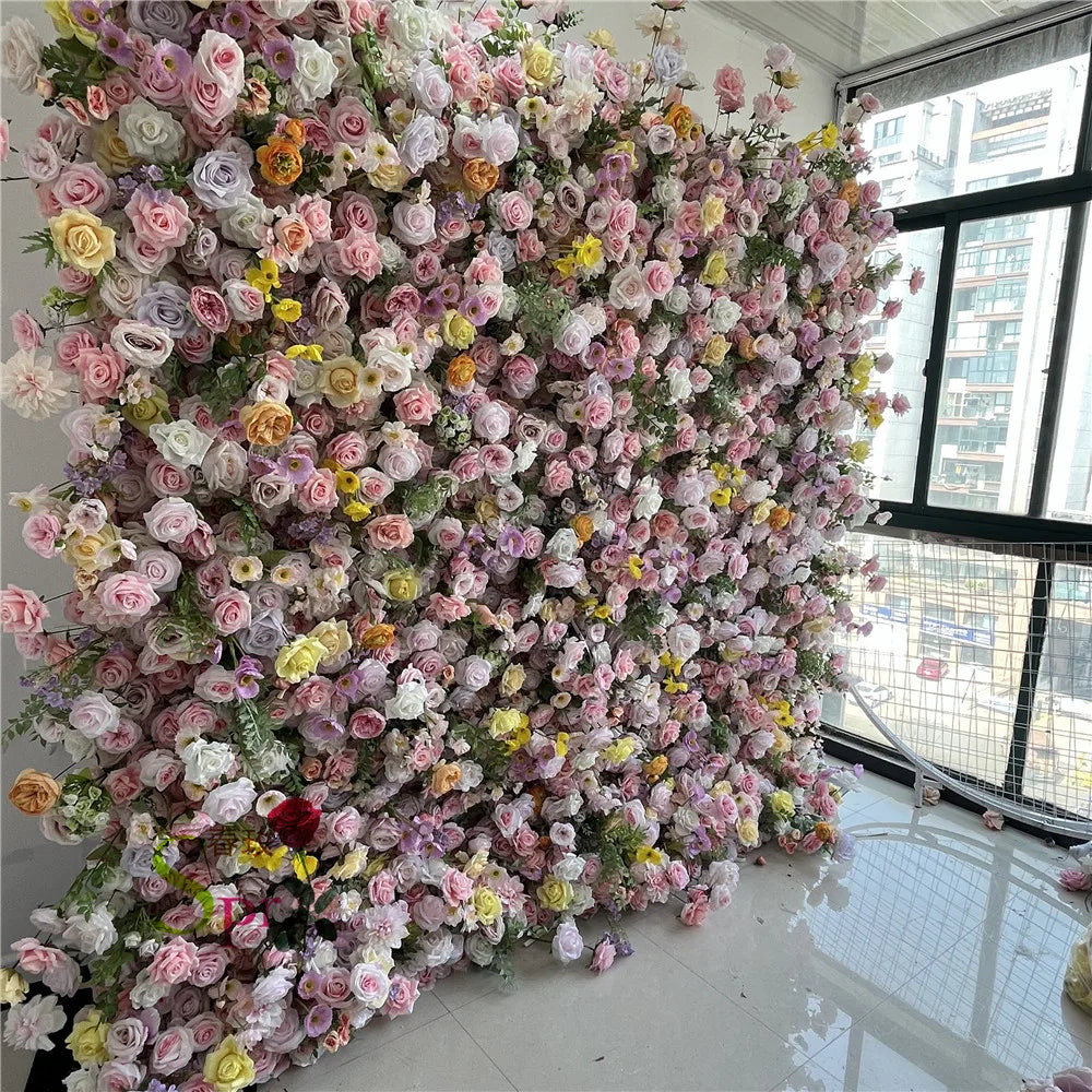 SPR  High-End Gradient Flower Wall Wall Bottom Background Wall Fabric Wedding Decoration Foreign Trade Export Artifical Flowers