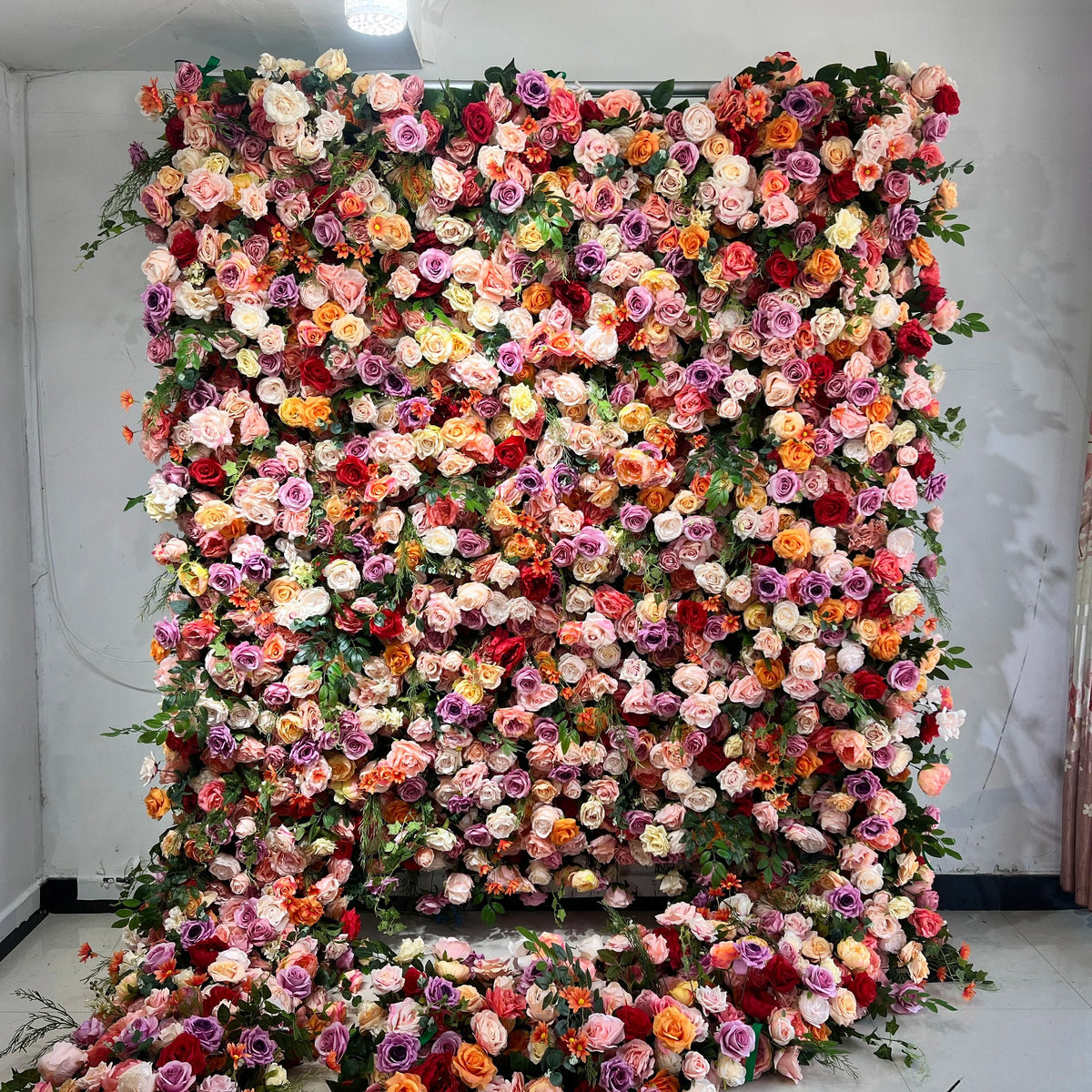 SPR High Quality MIX Color Artificial Flower Wall Silk Rose Wall Panels for Wedding Decoration Backdrop