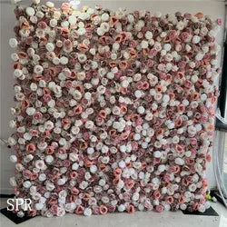 SPR High Quality Purple Artificial Flower Wall Silk Rose Wall Panels for Wedding Backdrop - SPR-FW23328-10