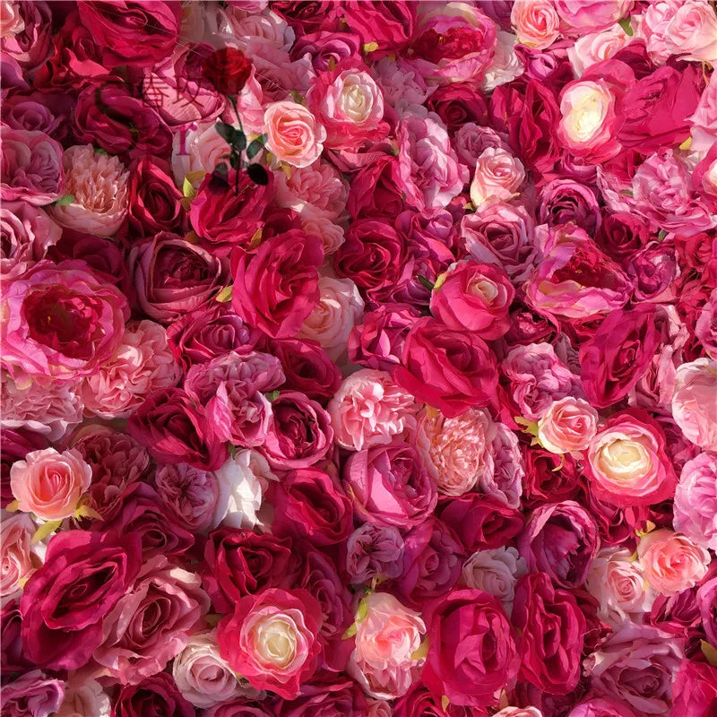 SPR Customized Size & Color Made in China Customized New Design Artificial Silk Modern Wedding Roll up Flower Wall Decoration