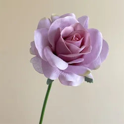 High Quality Wholesale Autumn Artificial Single Rose Real Touch Roses Flower for Table Centerpiece Wedding Decoration - 25CM(9.84in) / 03-Purple