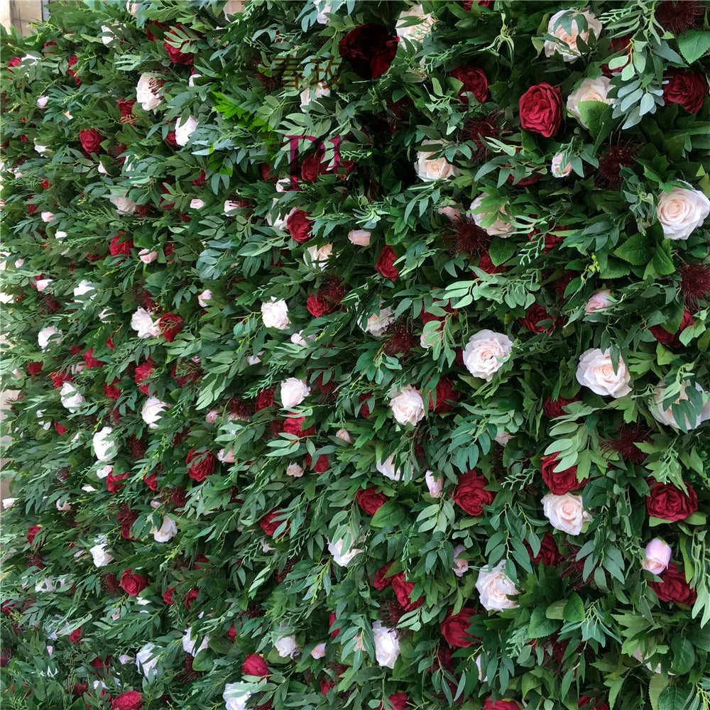 SPR Rolled Flower Wall Silk Flower Cloth Silk Structure Material Wedding Stage Backdrop Artificial Flowers Wall for Salon Wall
