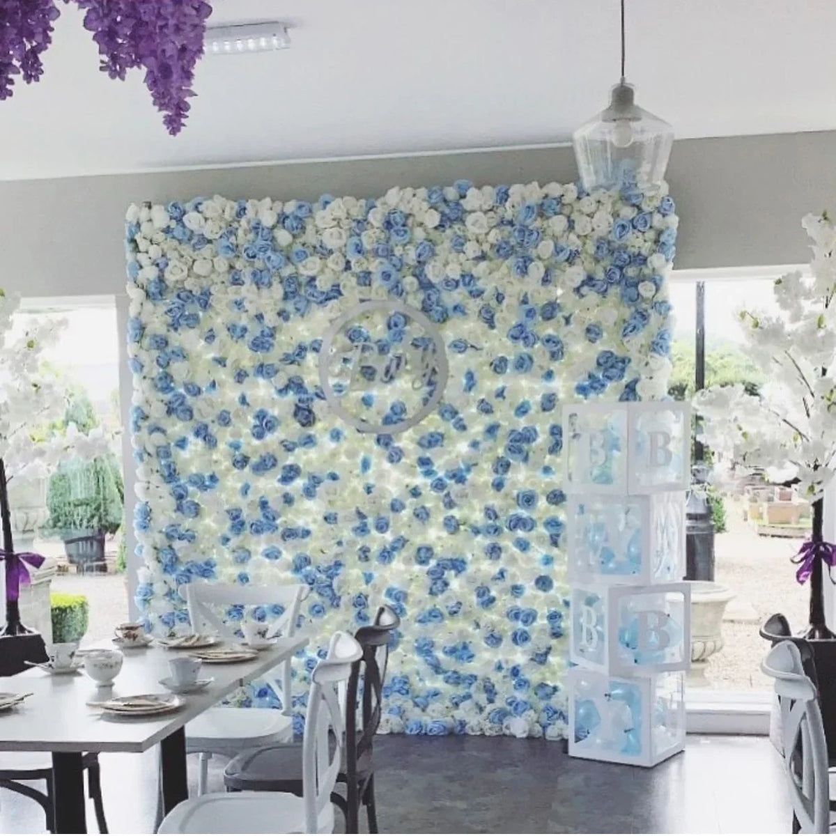 SPR Free Shipping 30pcs/set Ombre Wedding Occasion Handcrafted Silk Cloth Artificial Rose Flower Wall Backdrop Indoor/Outdoor