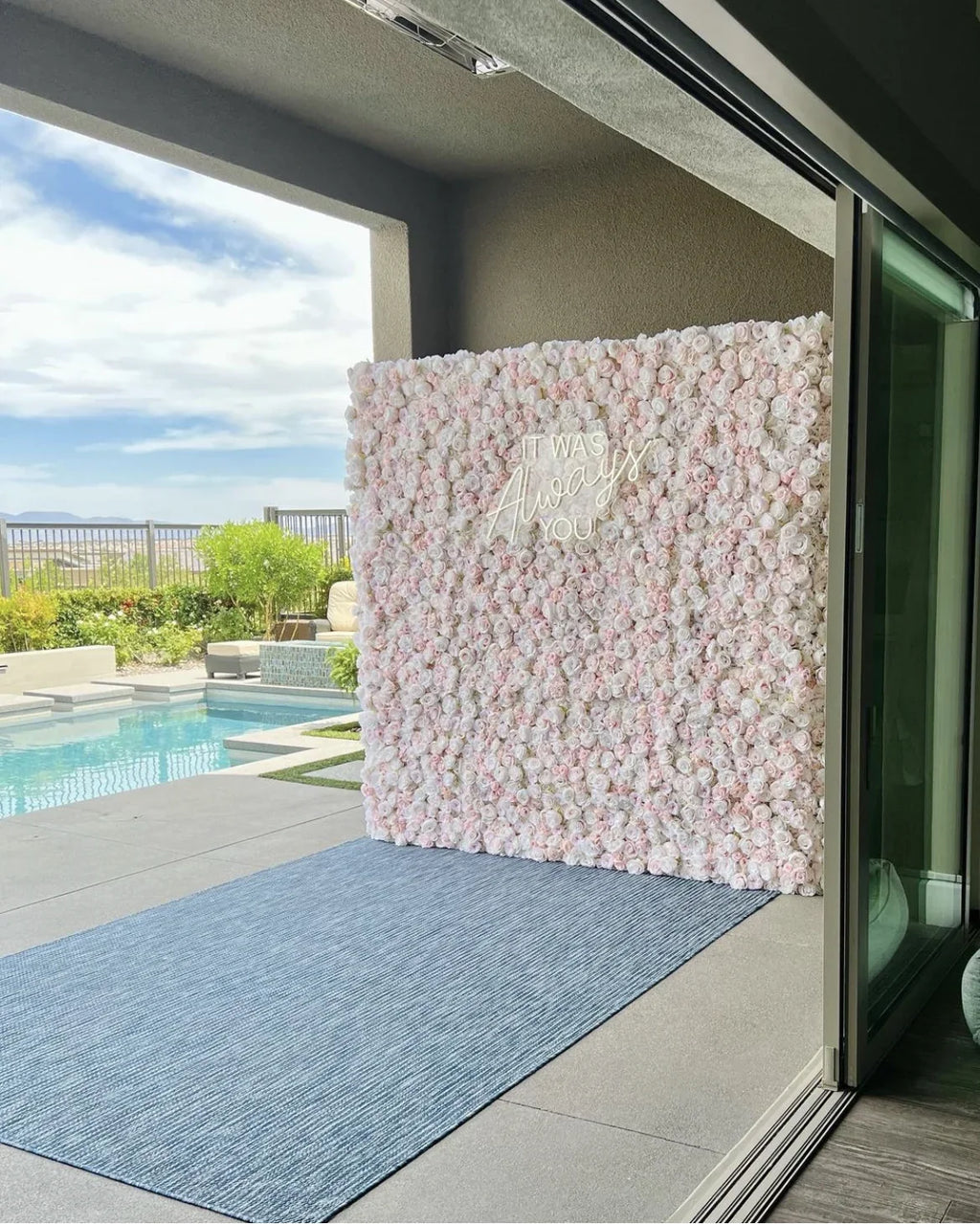 SPR customized size& color  Mix Roll up Cloth Flower Wall Handmade for Wedding Backdrop Baby Show Party Backdrop