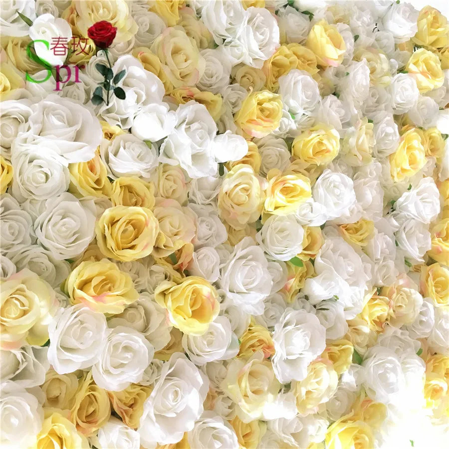 SPR Professional Modern Simple Roll up Fabric Silk Cloth Base Artificial Wedding Roses Wall Decoration