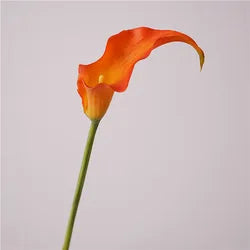 Hot Sale Real Touch Calla Lily Flower Artificial Latex Calla Lily for Wedding Home Table Event Decor - 60CM(23.62in) / 03-Orange-Red