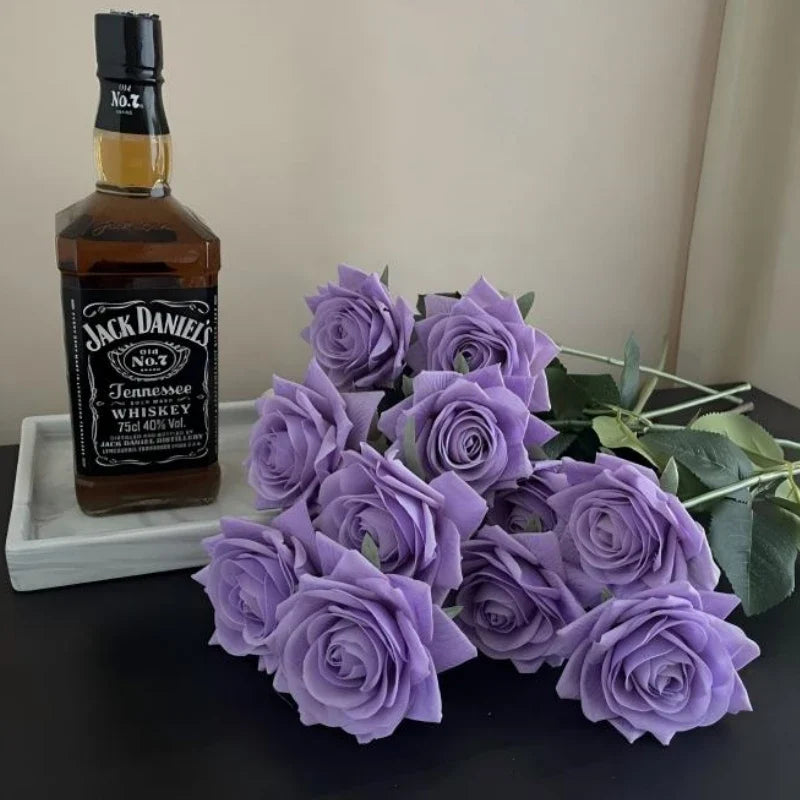 High Quality Real Touch Single Rose Realistic Artificial Moisturizing Rose Flowers for Table