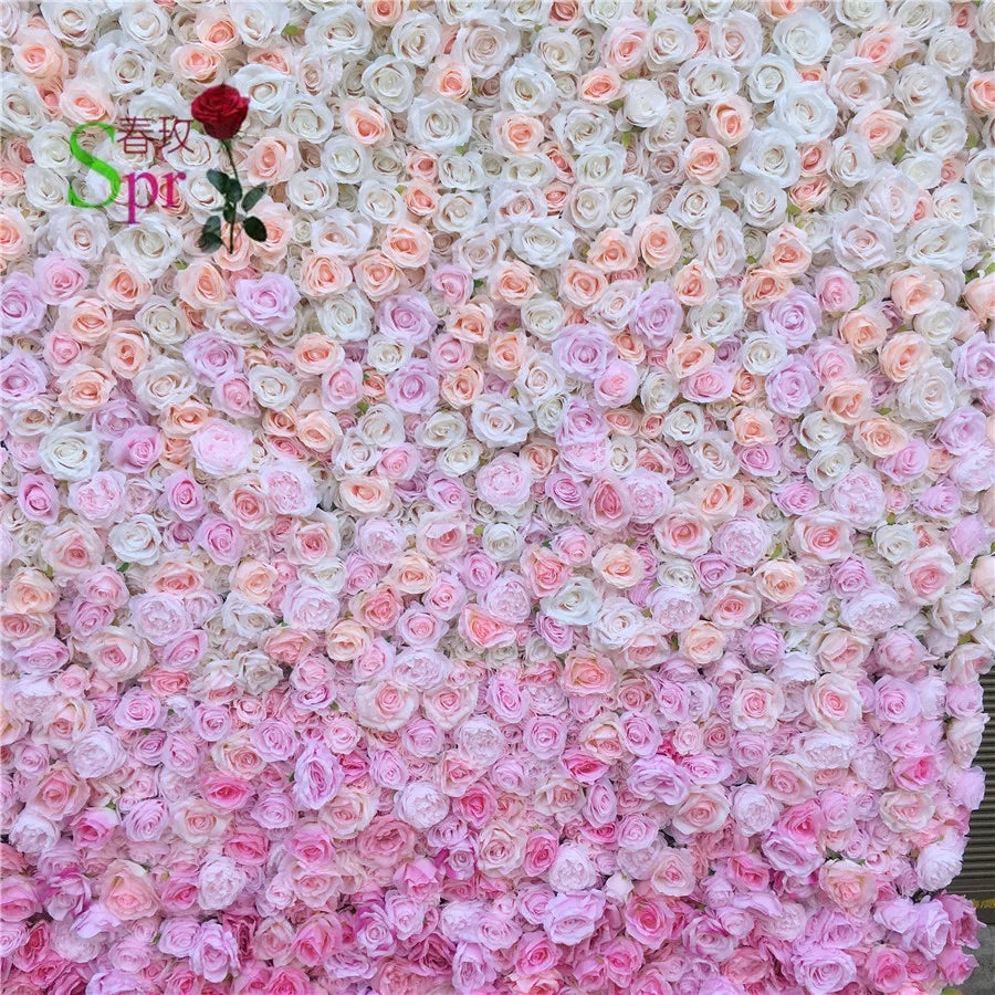SPR Free Shipping 30pcs/set Ombre Wedding Occasion Artificial Rose Flower Wall Backdrop Factory Sales