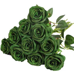 Wholesale Red Artificial Silk Roses Bouquet Long Stems Bridal Floral for Wedding Mother's Day Home Table Centerpiece Decor - 50CM(19.69in) / Gray