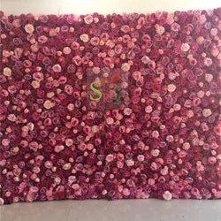 SPR Handmade Realistic Roll-Up Artificial Flower Wall 5D Design Black Peony Rose Hydrangea Wedding Backdrop Decoration - 1*1M(3.28*3.28ft) / SPR-FW211209-1