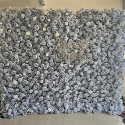 SPR Bridal Bouquet Fabric Back Blue Flower Wedding Decor Backdrop Flowerwall Artificial Decoration Custom Floral Wall Panels - 1*1foot / SPR-FW221020-1