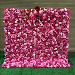 SPR Supplies New High Quality Silk Flower Table Wedding Centerpieces Decor Plant Panel Decorative Rose Wall - 1*1m(3.28*3.28ft) / SPR-FW21529-3