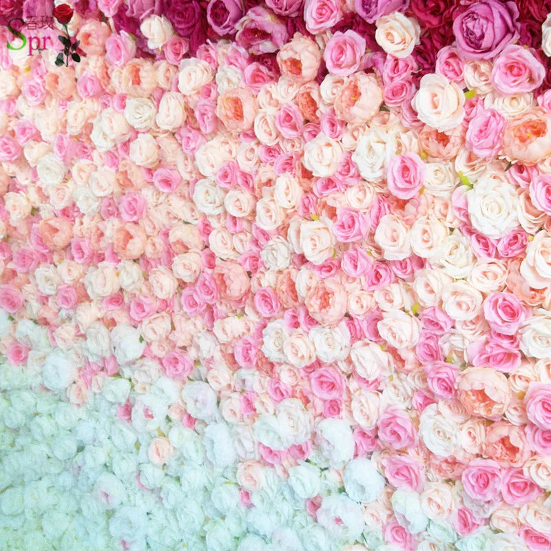 SPR Wedding Rose 3D Flower Wall  Backdrop Ombre Flower Wall Panels for Wedding Event or Baby Showing