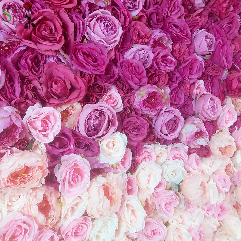 SPR Wedding Rose 3D Flower Wall  Backdrop Ombre Flower Wall Panels for Wedding Event or Baby Showing