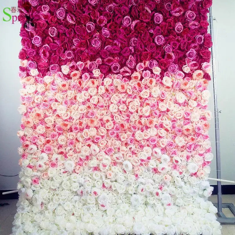 SPR Wedding Rose 3D Flower Wall  Backdrop Ombre Flower Wall Panels for Wedding Event or Baby Showing