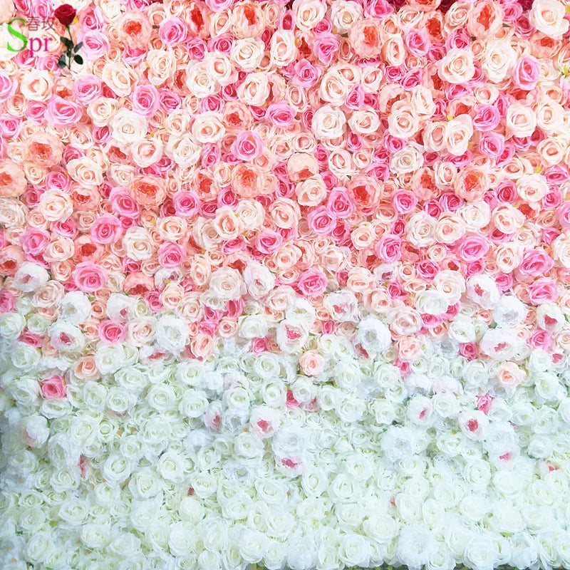 SPR Wedding Rose 3D Flower Wall  Backdrop Ombre Flower Wall Panels for Wedding Event or Baby Showing