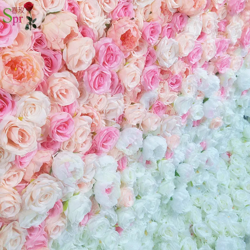 SPR Wedding Rose 3D Flower Wall  Backdrop Ombre Flower Wall Panels for Wedding Event or Baby Showing
