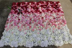 SPR Rose Flower Wall Roll up Red pink White Ombre Flower Wall Panels for Wedding Event Occasion Baby Showing - 1.2*2.4m / 5789
